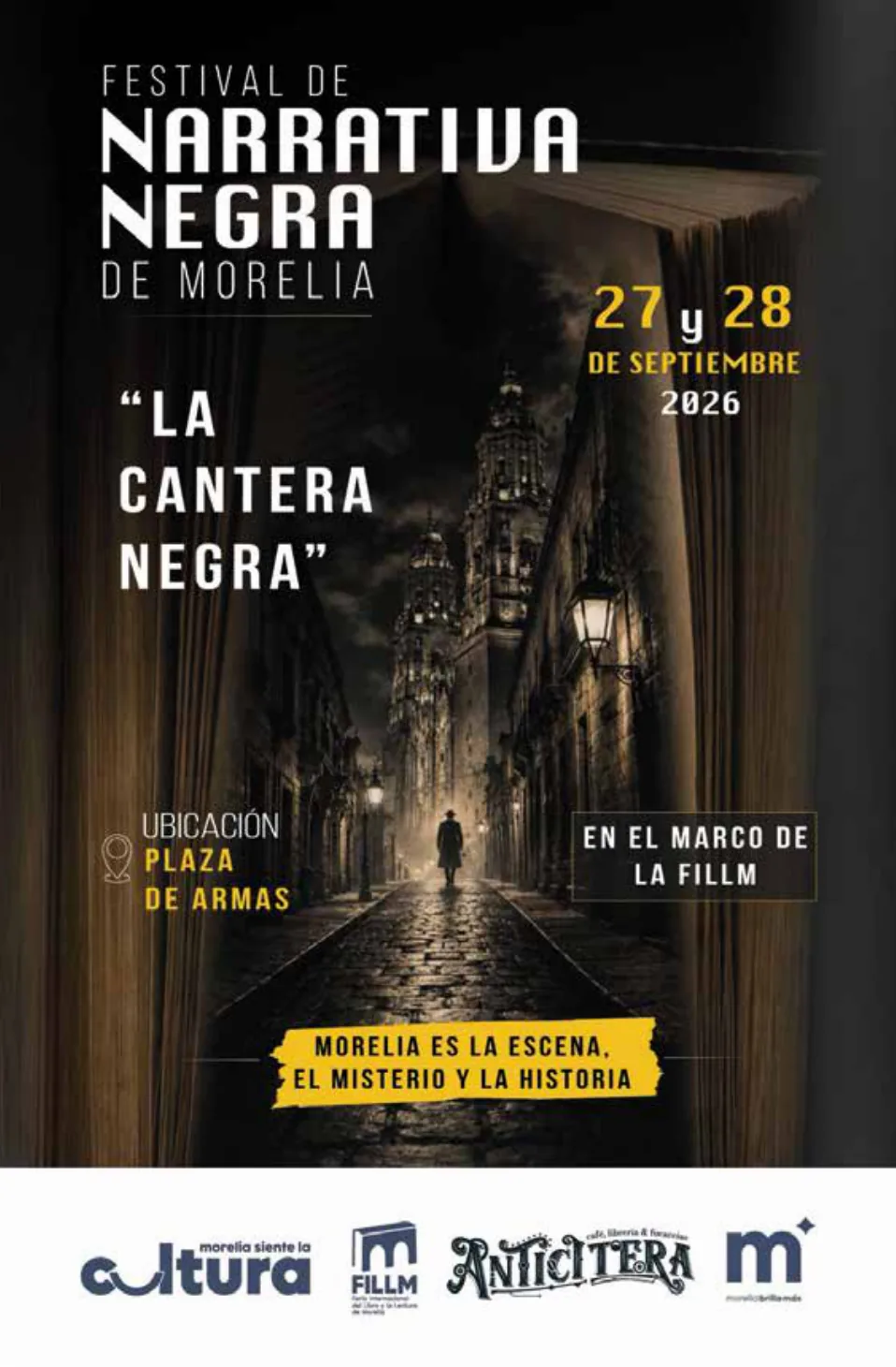 Cartel de 2.º Festival de Narrativa Negra de Morelia
